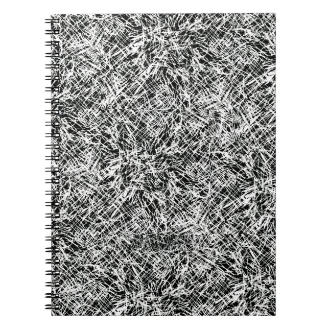 Black And White Scribbles Spiral Notebook (Front)