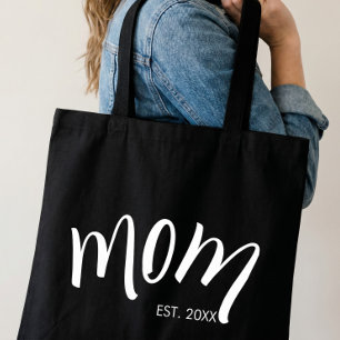 Black and White Script Mum Established Elegant  Tote Bag