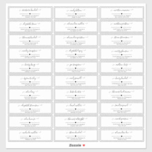 Black and White Script Wedding Guest Address