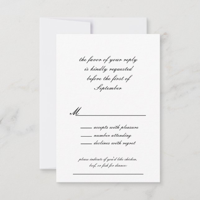 Black and White Script Wedding Invitation (Front)