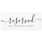 Black and White Script Wedding Reserved Chair Sign