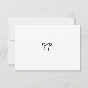 Black and White Script Wedding RSVP Card