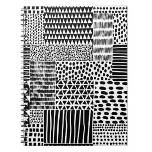 Black and white seamless doodle pattern. Hand-draw Notebook