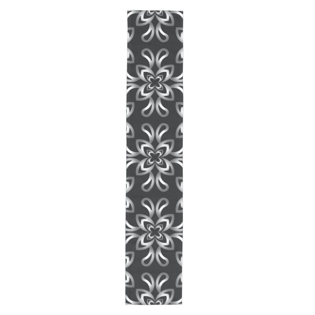 Black and white seamless pattern on  table runner (Front)