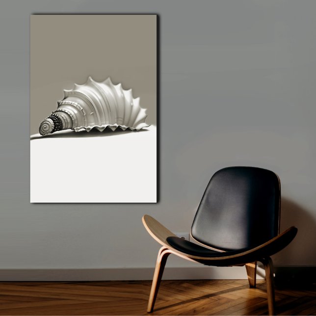 Black and White Seashell Canvas Print (Creator Uploaded)