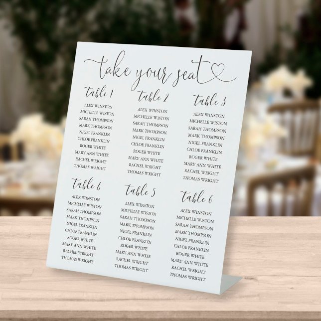Black And White Seating Chart Table Number Pedestal Sign (Creator Uploaded)