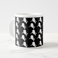 Black and white Shadow fish shark whale pattern