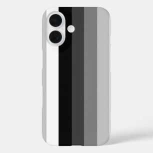 Black and white shadow stripes iPhone 16 case