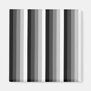 Black and white shadow stripes magnet