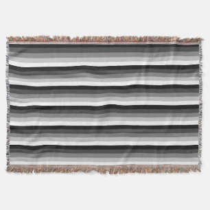 Black and white shadow stripes throw blanket
