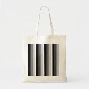 Black and white shadow stripes tote bag