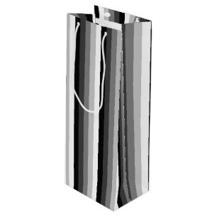 Black and white shadow stripes wine gift bag