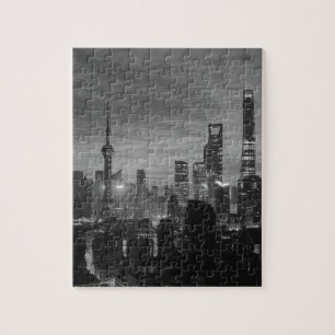 Black and White Shanghai Jigsaw Puzzle