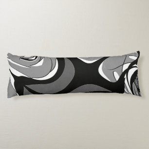 Black and White Shape Art Body Cushion