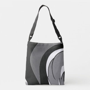 Black and White Shape Art Crossbody Bag