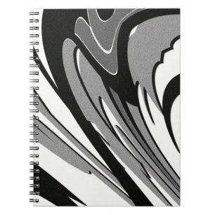 Black and White Shape Art Spiral Notebook