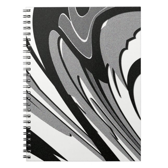 Black and White Shape Art Spiral Notebook (Front)