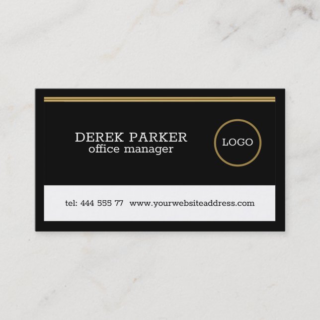 Black And White Shapes Business Card (Front)