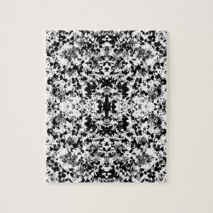 Black And White Shapes Pattern Jigsaw Puzzle