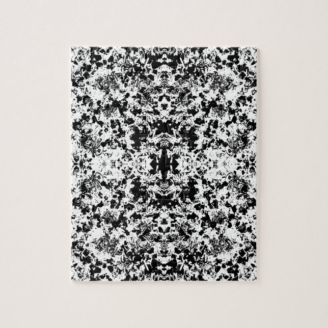 Black And White Shapes Pattern Jigsaw Puzzle (Vertical)