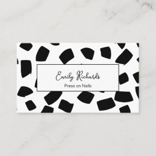 Black and White Shapes Press on Nails Business Card