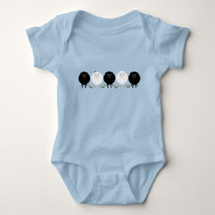 Black and White Sheep Baby Bodysuit