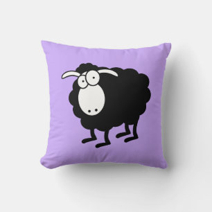 Black and white sheep cushion