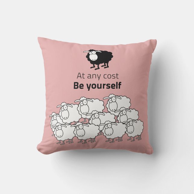 Black and white sheep cushion (Front)