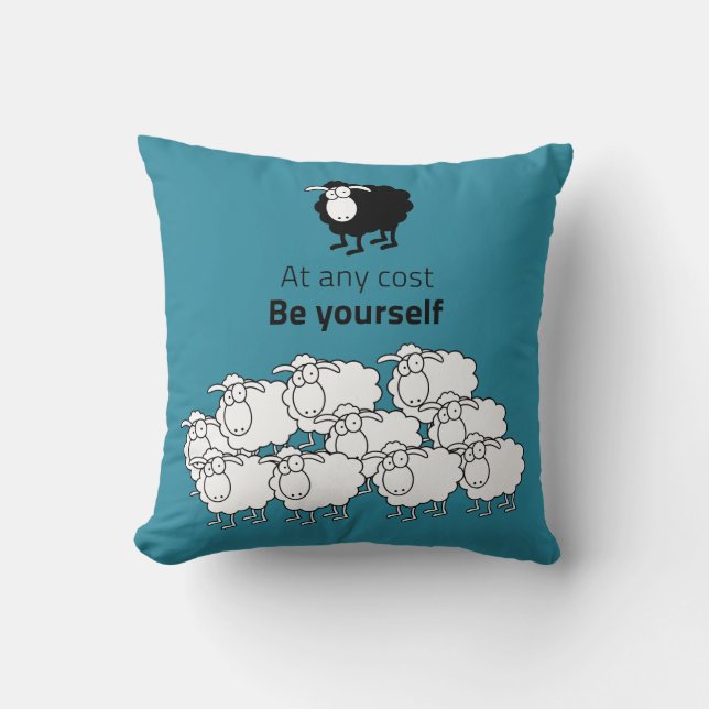 Black and white sheep cushion (Front)