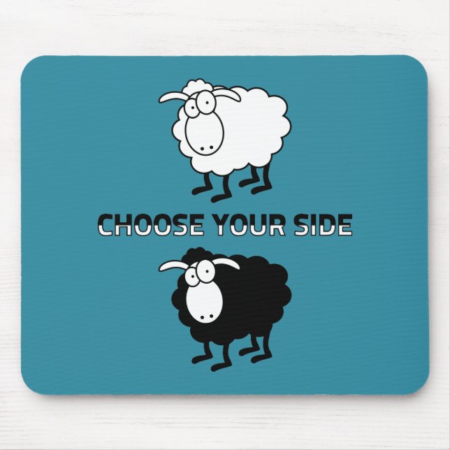 Black and white sheep mouse pad (Front)