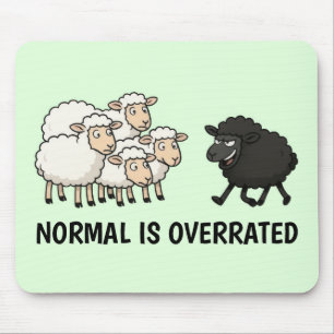 Black and White Sheep Mouse Pad