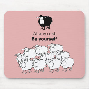 Black and white sheep mouse pad