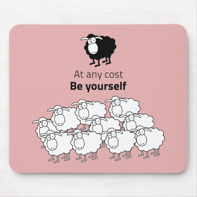 Black and white sheep mouse pad (Front)