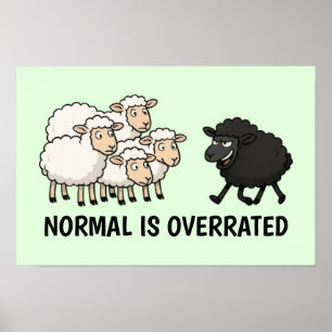 Black and White Sheep Poster