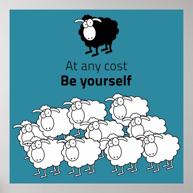 Black and white sheep poster (Front)