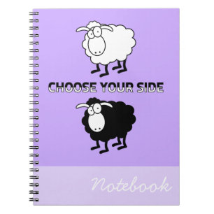 Black and white sheep spiral notebook