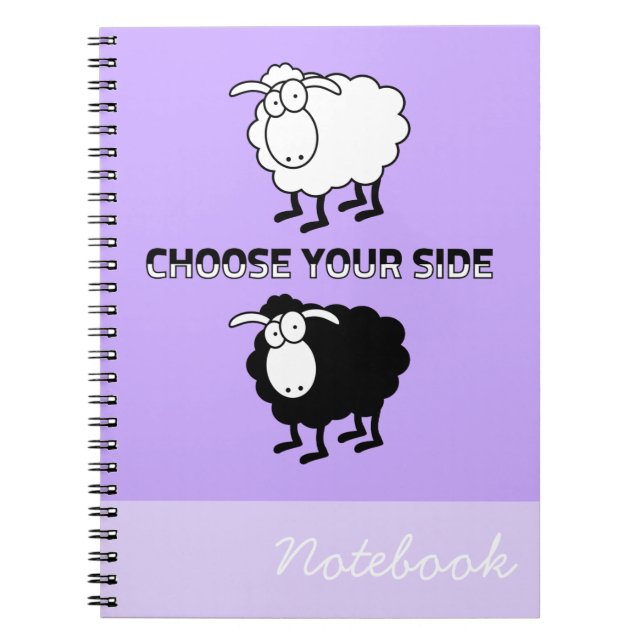 Black and white sheep spiral notebook (Front)
