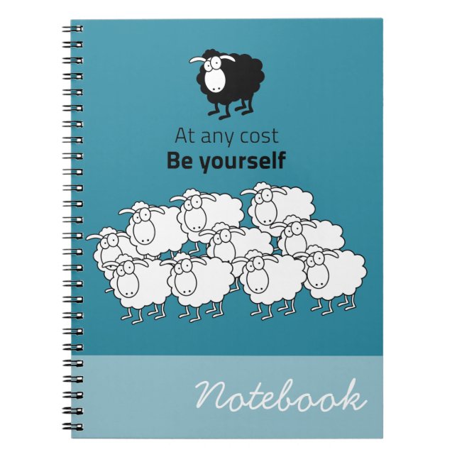 Black and white sheep spiral notebook (Front)