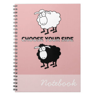 Black and white sheep spiral notebook