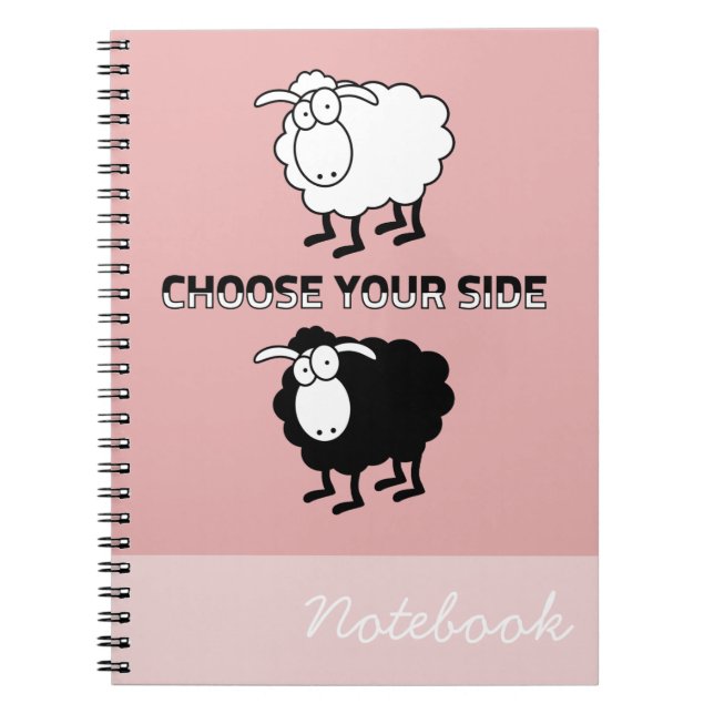 Black and white sheep spiral notebook (Front)