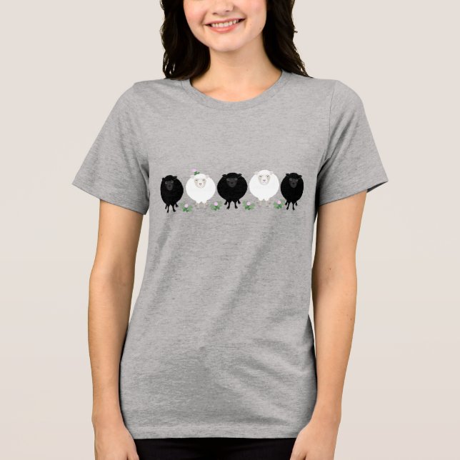 Black and White Sheep  Tri-Blend Shirt (Front)
