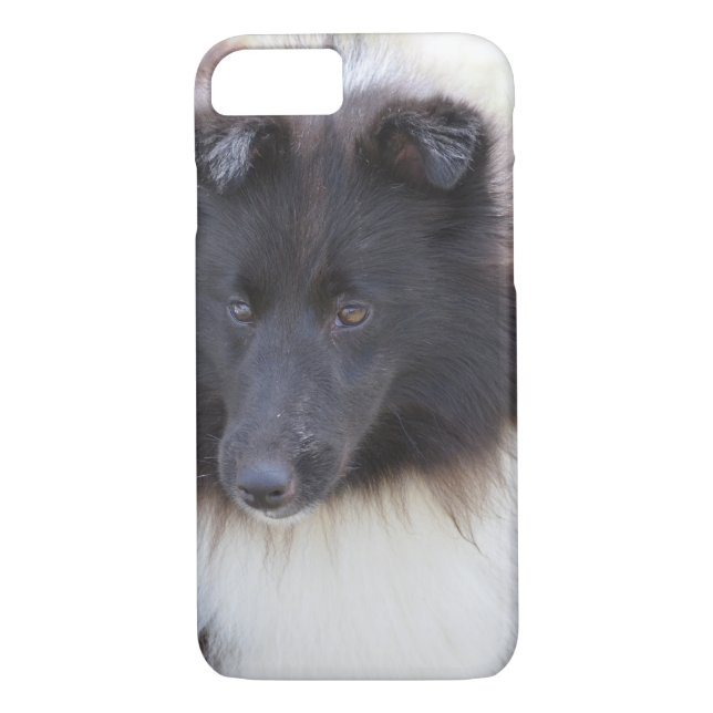 Black and White Sheltie Case-Mate iPhone Case (Back)