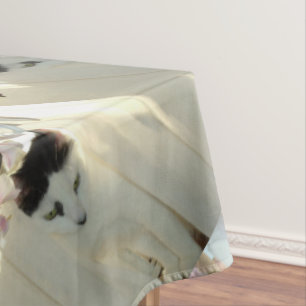 Black and White Short Hair Tablecloth