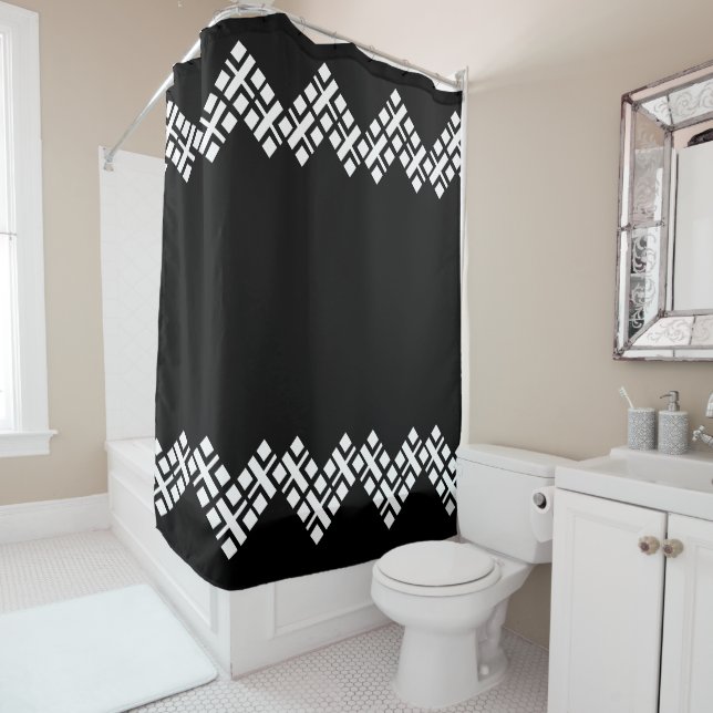Black and White  Shower Curtain (In Situ)