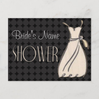 Black and White Shower invitation Postcard