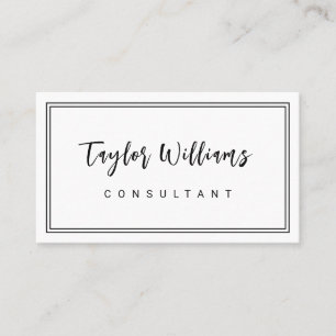 Black And White Signature Name QR Code Minimalist Business Card