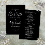 Black And White Signature Script Wedding Program<br><div class="desc">Black and white signature script wedding program featuring chic modern typography,  this stylish wedding program can be personalised with your special wedding day information. Designed by Thisisnotme©</div>