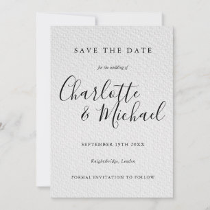 Black and White Signature Wedding Save the Date Invitation