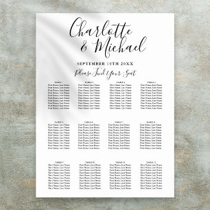 Black And White Signature Wedding Seating Chart