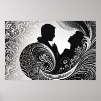 Black and White Silent Vow Silhouette Love Story